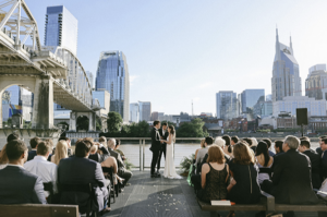 wedding ceremony at Nashville wedding venue, The Bridge Building