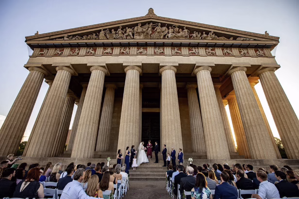 Wedding Ceremony at Nashville Wedding Venue The Parthenon