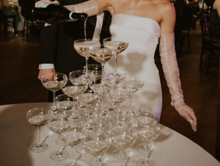 Carley and Turner's Champagne Tower at their Reception