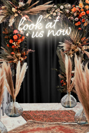 Daisy Jones-inspired wedding reception photo booth