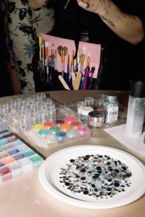 Glitter Station at Wedding Reception