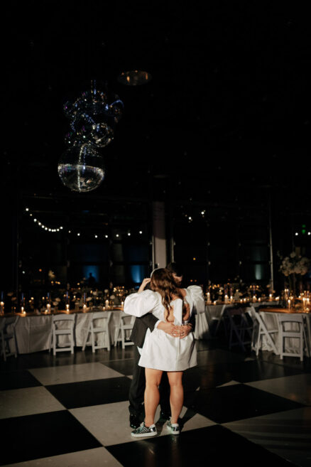 Sarah and Richard's Last Dance on a Black and White Checkered Dance Floor